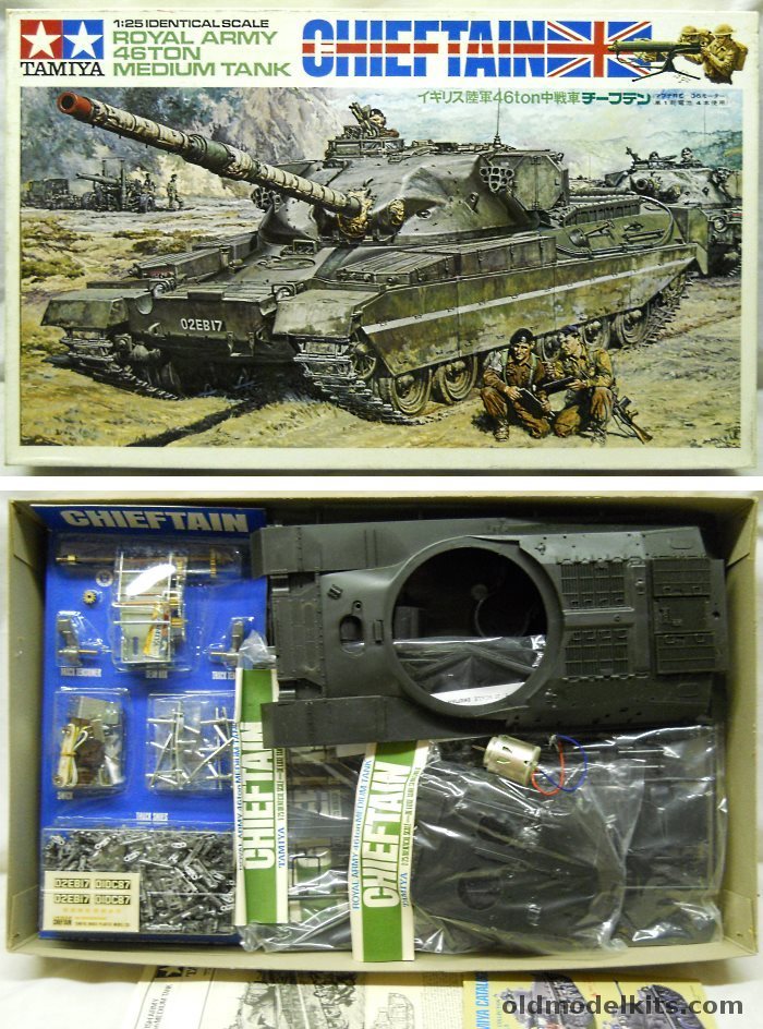 Tamiya 1/25 Chieftain Royal Army Medium Tank Motorized, DT108-1500 plastic model kit